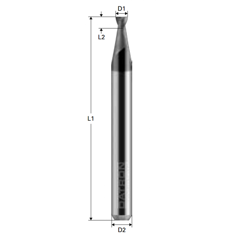 Steel Machining Double Flute End Mill DATRON CNC Milling Tools