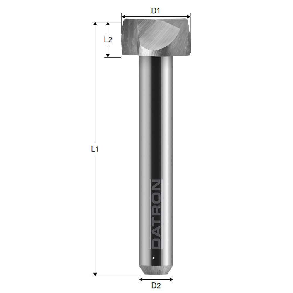 Stepped Double Flute End Mill with Edge Radius - DATRON CNC Stepped Double Flute End Mill with Edge Radius - DATRON CNC