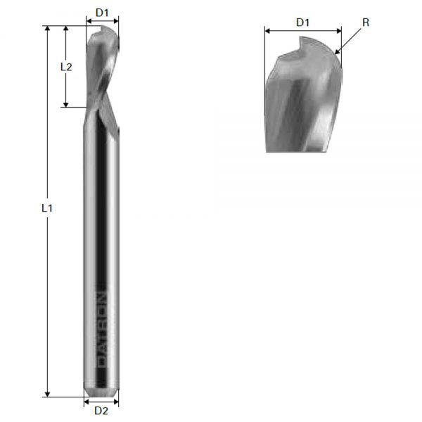 DATRON Single Flute Ball Nose End Mill