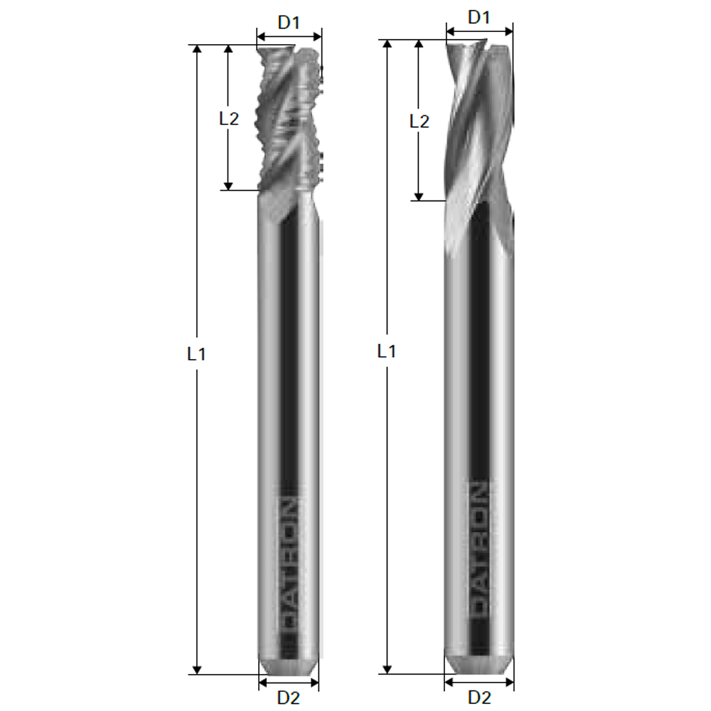 Triple Flute End Mill for Copper DATRON CNC Milling Tools
